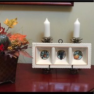 Hallmark Signature Ceramic 3 Section Dish Tray - Fruit Autumn Home Decor.